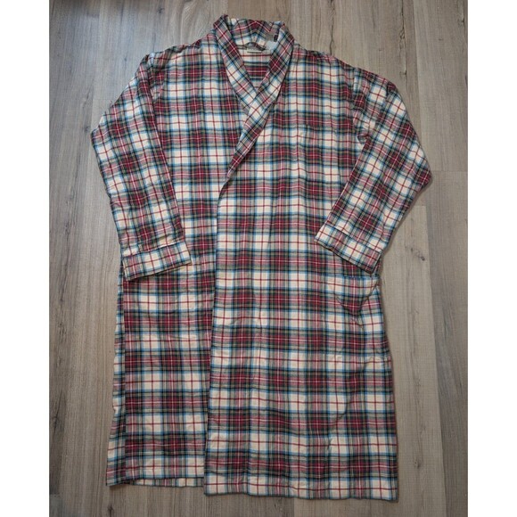 L.L. Bean Other - LL Bean Size L Robe Multicolor Tartan Plaid Flannel 100% Cotton Lounge *No Belt*